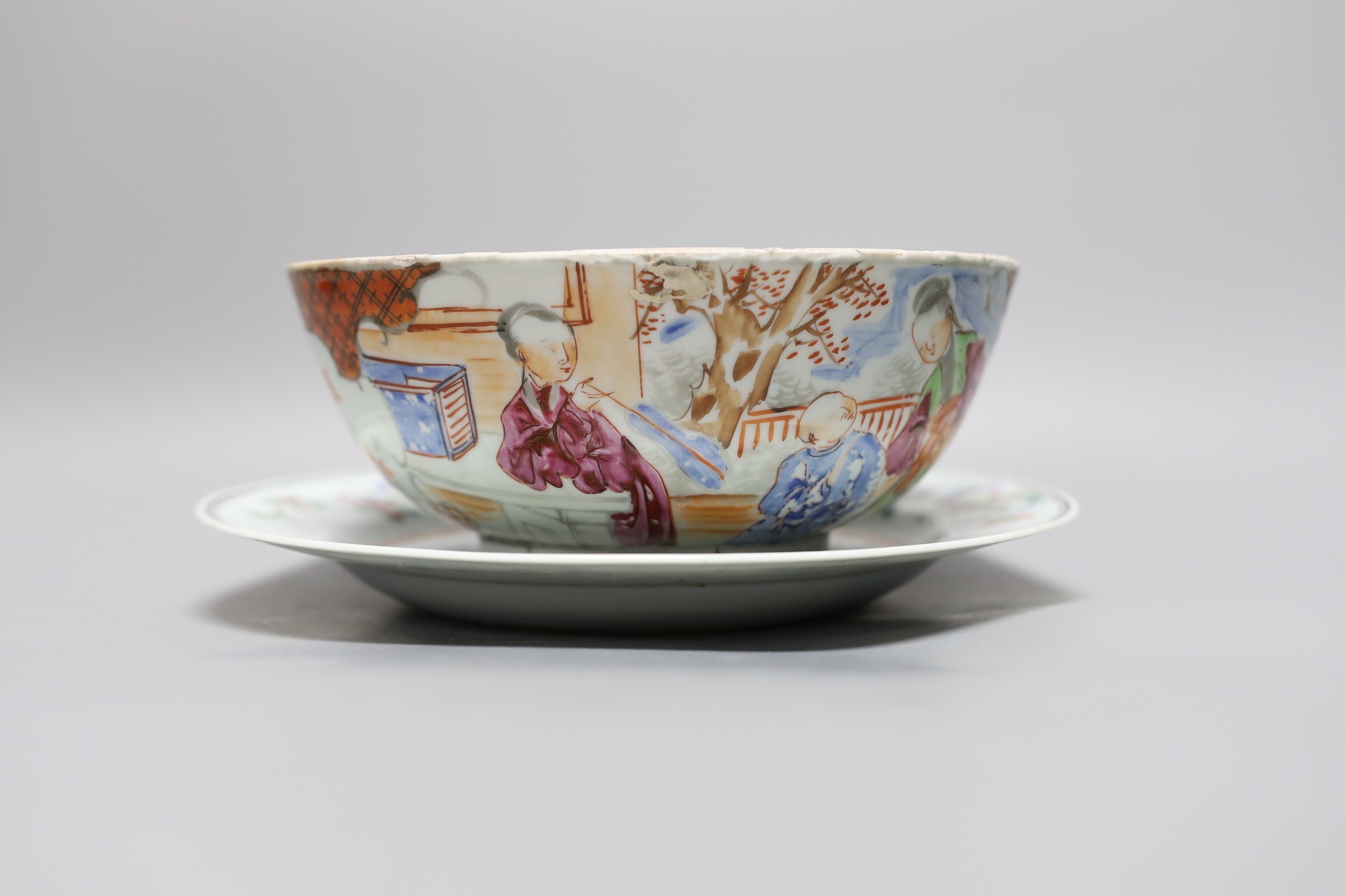 A selection of various Oriental ceramics, to include an 18th century Chinese export bowl with a similar 19th century dish, and other Chinese blue and white china